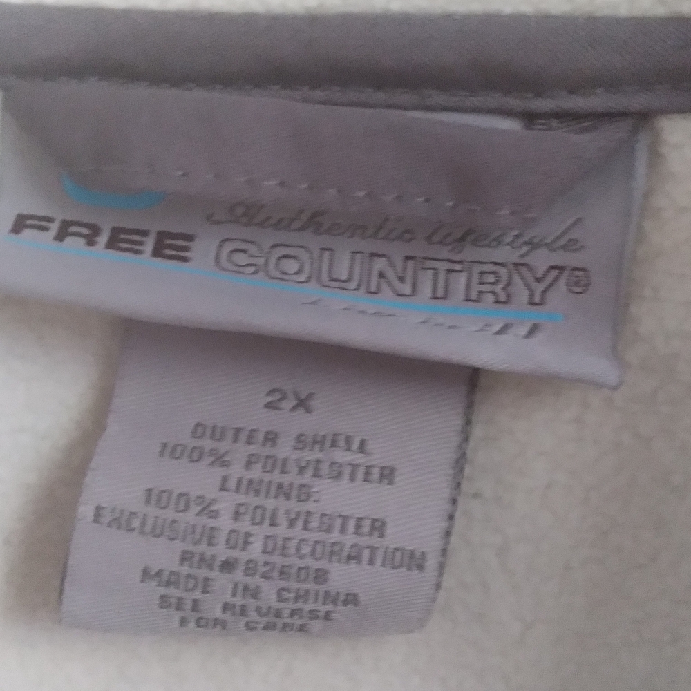 Free Country Men's Cream Gray Outdoors Fleece Soft Shell Gorpcore‎ Winter Jacket - Picture 7 of 12